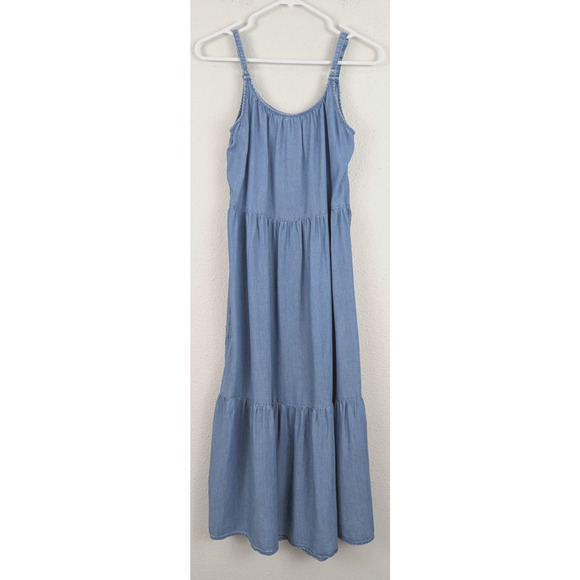 Beach Lunch Lounge Collection sz S Midi Dress sleeveless tank chambray blue 3105 - Picture 4 of 6